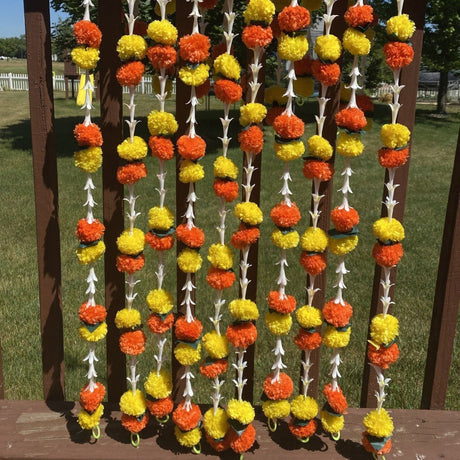 5 strings artificial tuberose marigold flowers garland