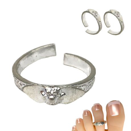 Adjustable real silver toe rings pair indian bichiya feet