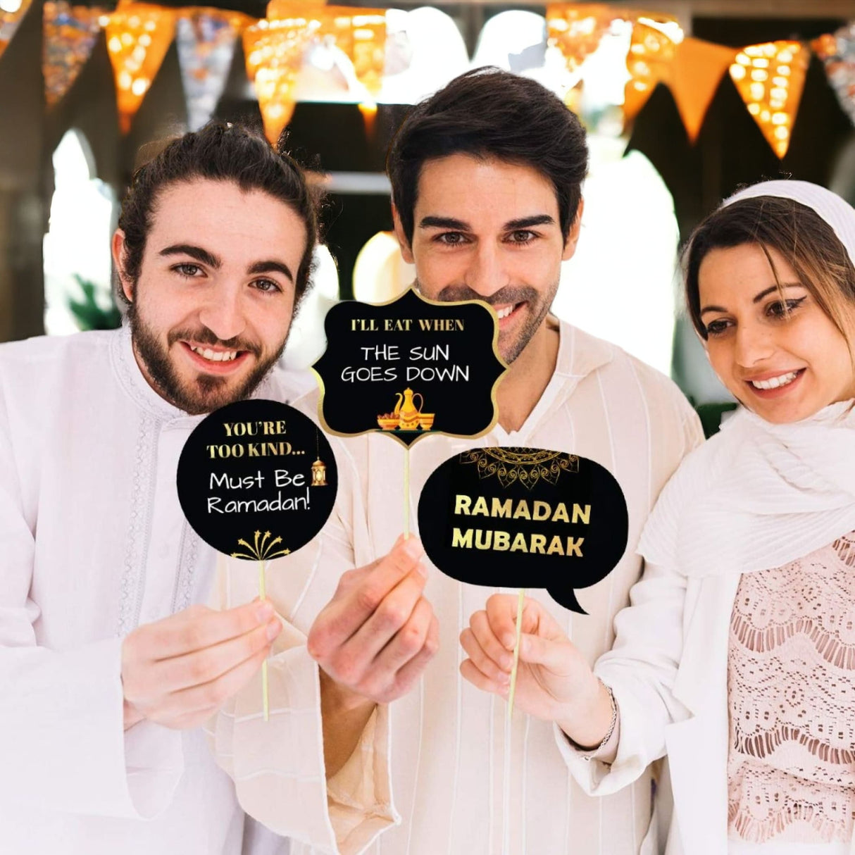 Eid mubarak banner set ramadan photo booth props [pack
