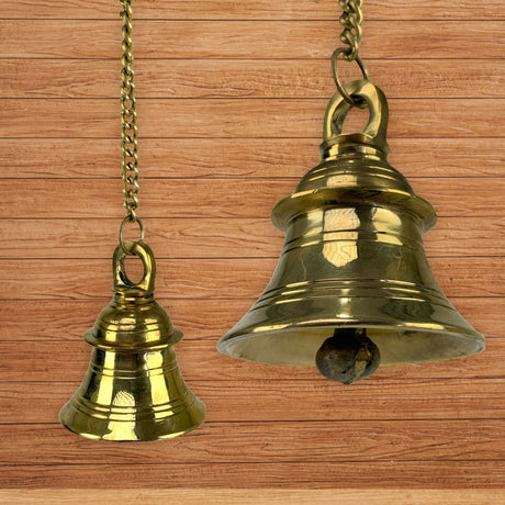 Hanging brass bell hindu religious temple pooja ghanti