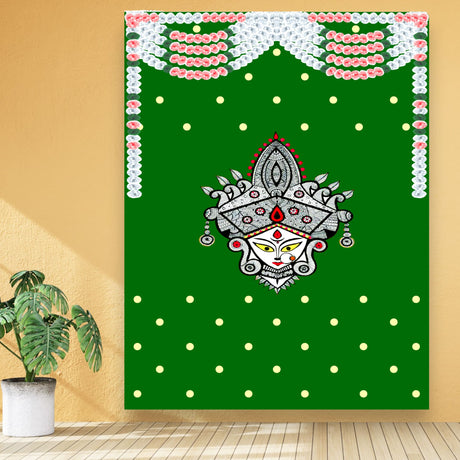Indian durga mata backdrop traditional cloth pooja navratri
