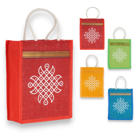 Kolam jute bag burlap gift bags eco-friendly tote