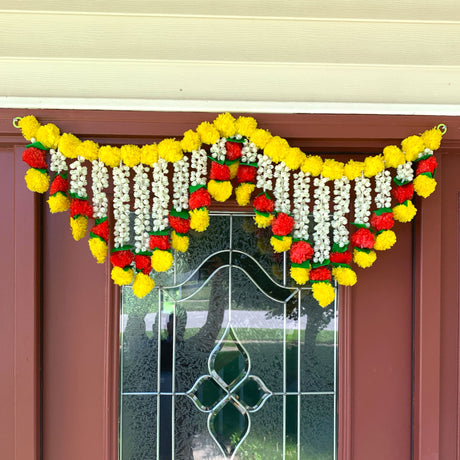 Marigold jasmine door toran hanging valance festival