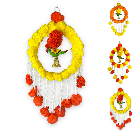 Pack of 1 parrot marigold hanging jhoomer wall artificial
