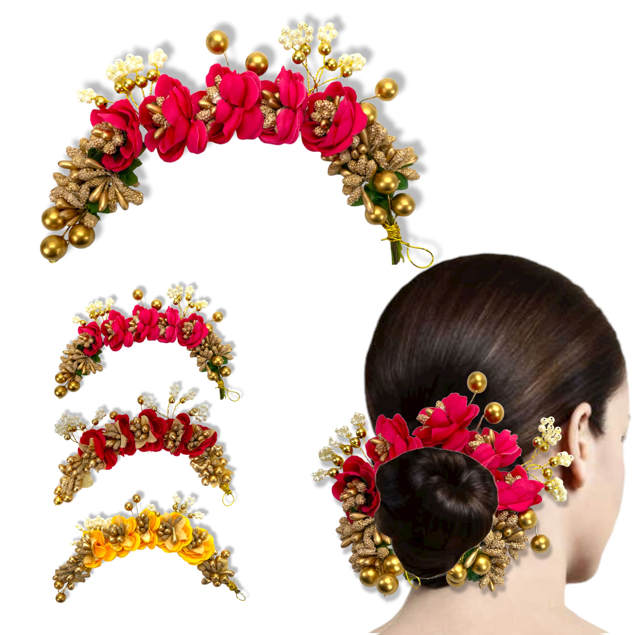 Buy rose gajra hair accessory veni flower jewelry wedding jewellery for  bride