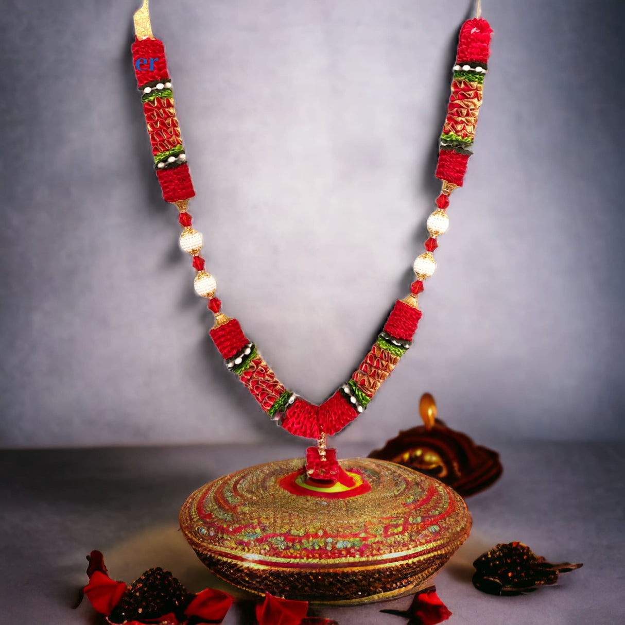 Indian garland haar mala 16 inch god goddess idol pooja