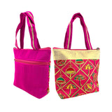 Indian tote bag ethnic with gota patti embroidered purse