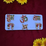 Shubh labh om swastik 6 pieces set plastic shubh - labh