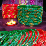 12ct colorful bangles glass multi color bangle set bridal