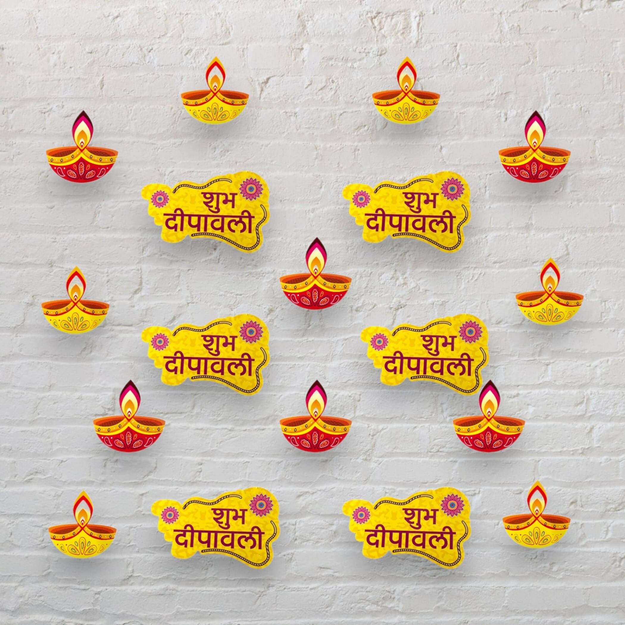16pcs diy diwali wall decor paper cutouts decoration home
