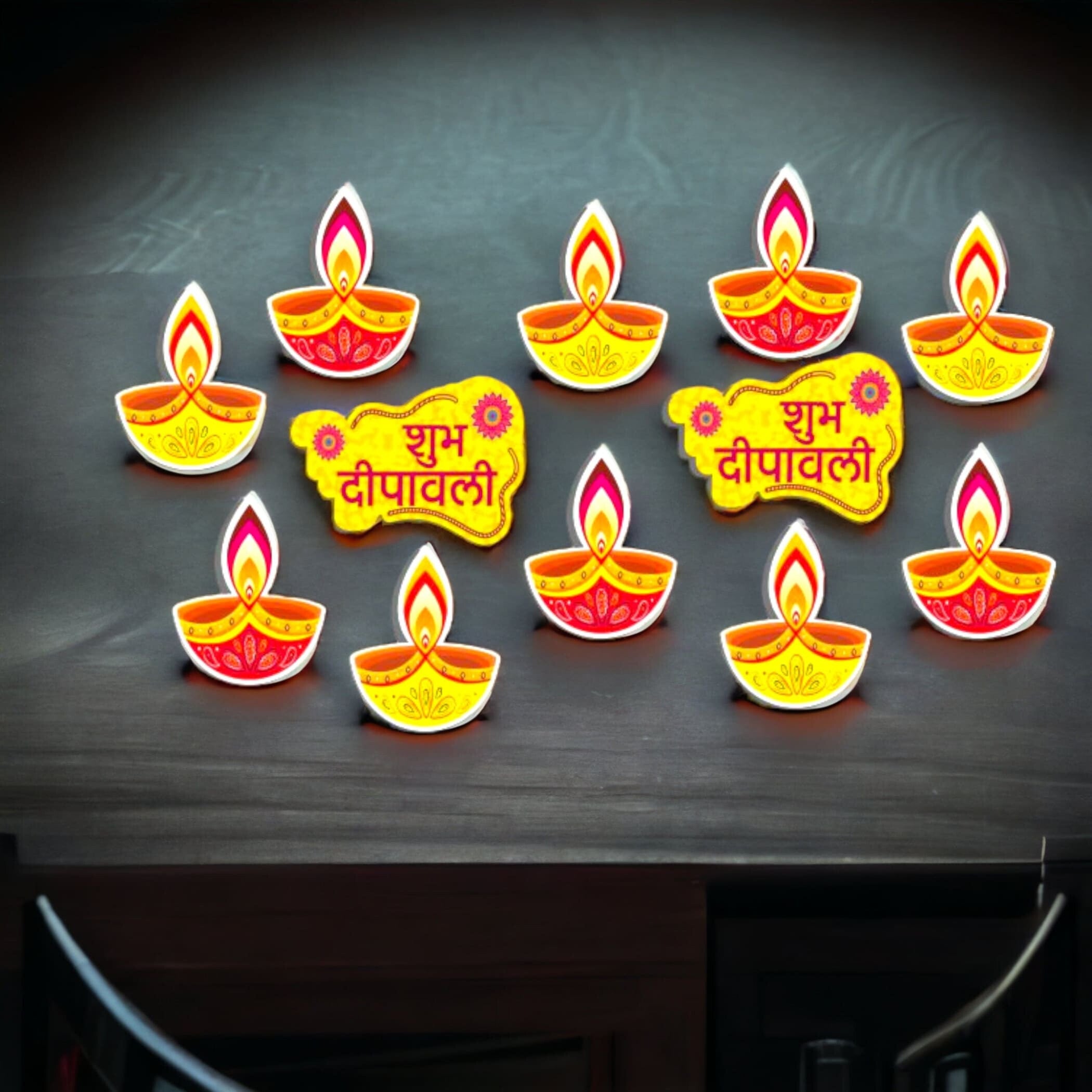 16pcs diy diwali wall decor paper cutouts decoration home