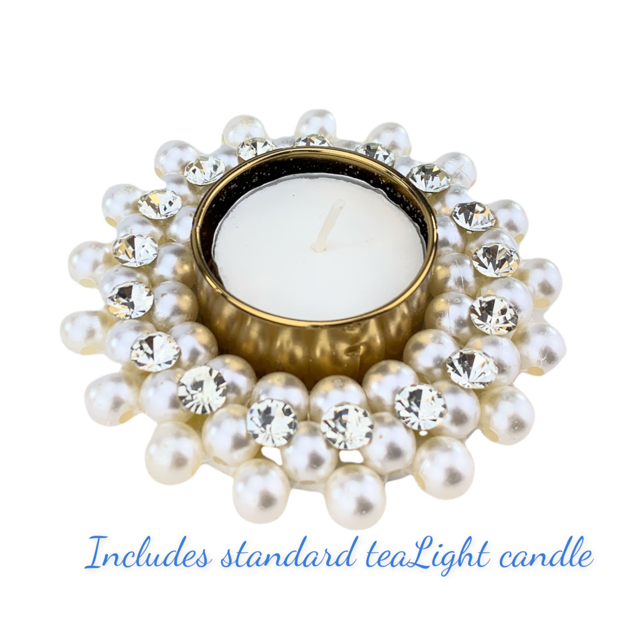 2 ct pearl tealight candle holders christmas decorations
