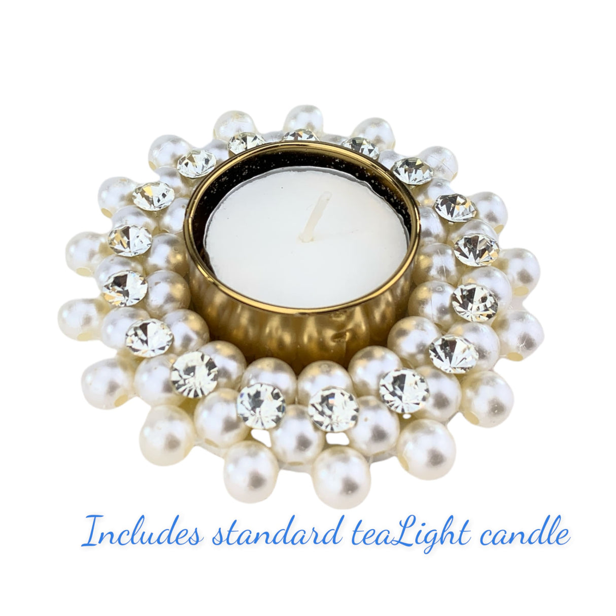Candle holder pearl moti t-light 2 pieces stand tealight