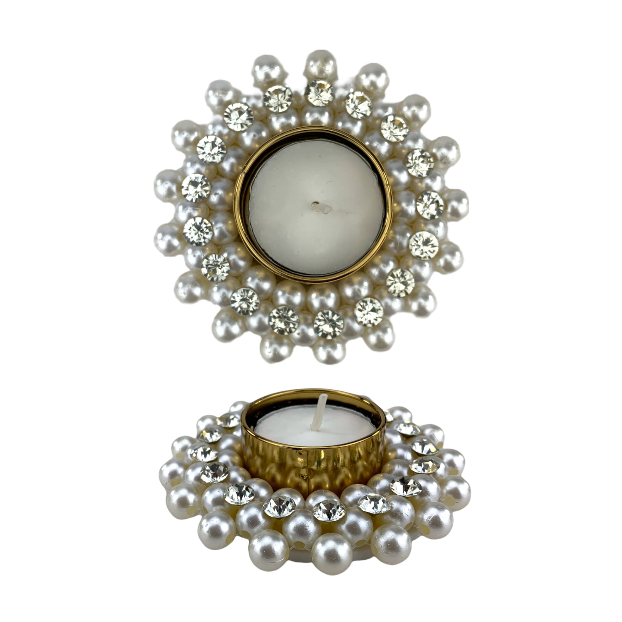 2 ct pearl tealight candle holders christmas decorations