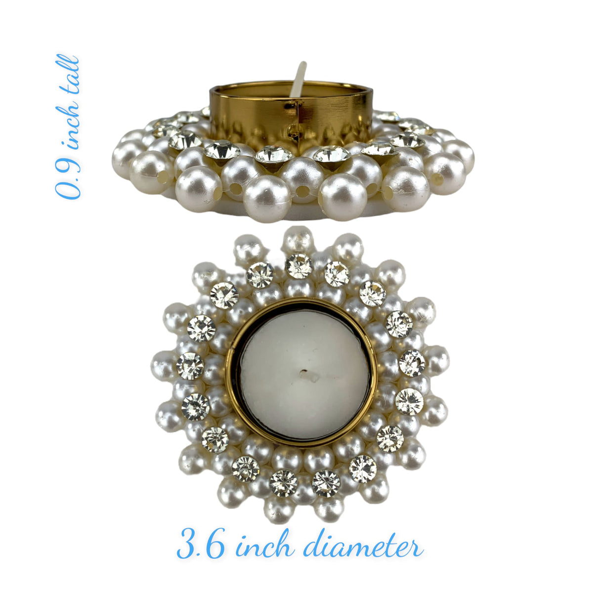 Candle holder pearl moti t - light 2 pieces stand tealight