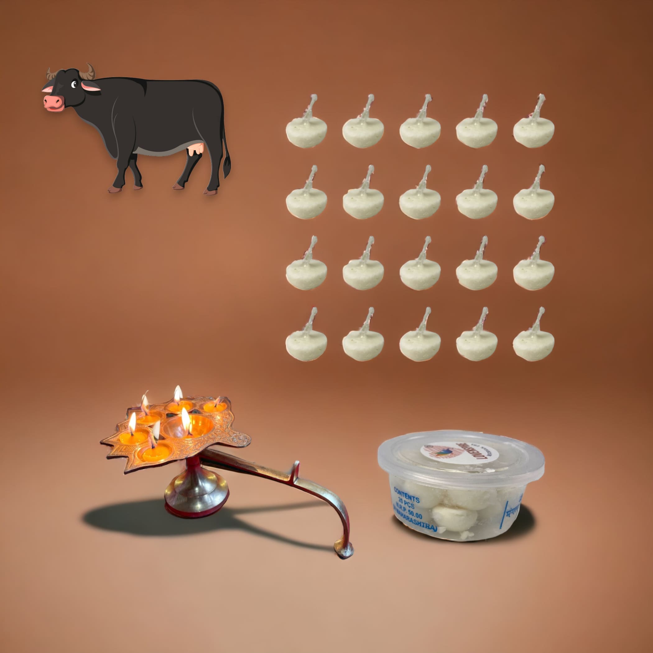 Buy pure cow buffalo ghee wicks pack of 80/20 pure cotton wicks indian