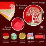 Shagun gift envelopes assorted color peacock tree design