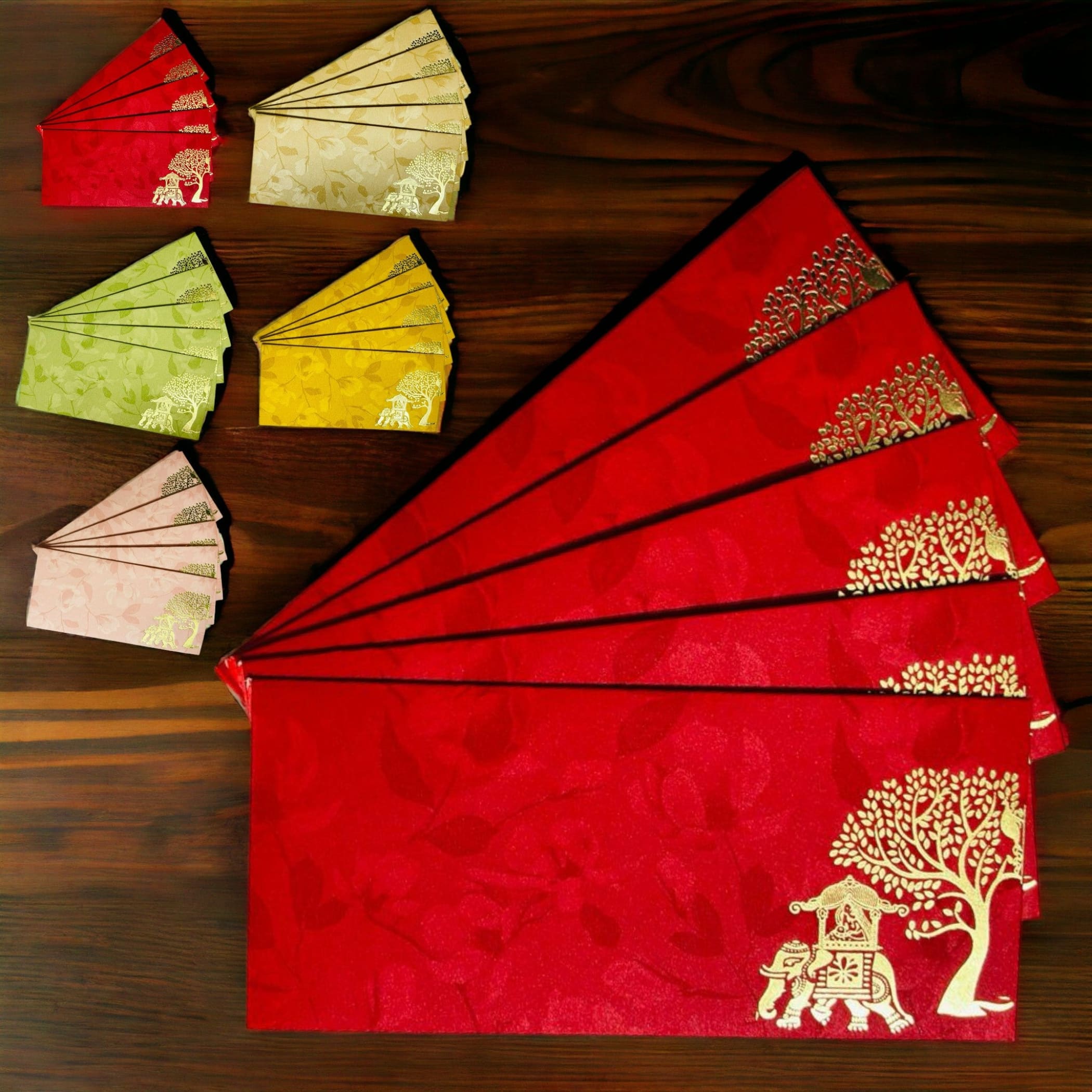 Shagun gift envelopes assorted color doli on elephant tree
