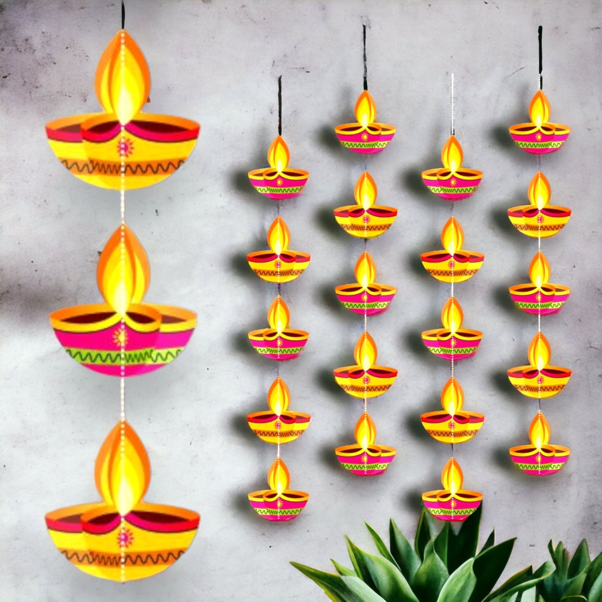 4ct paper diya diwali hanging strings decoration decor