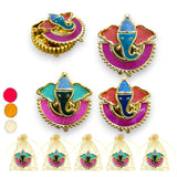 5 pieces decorative ganesha haldi kumkum holder roli