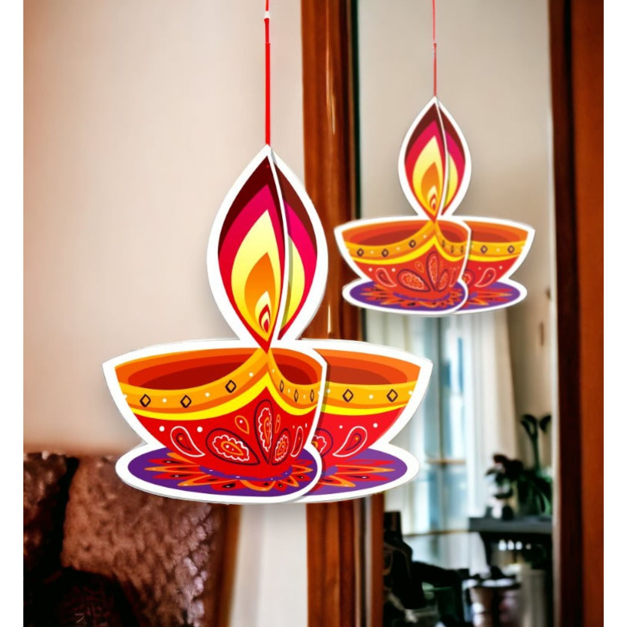 5ct paper hanging diwali diya decoration decor decorations