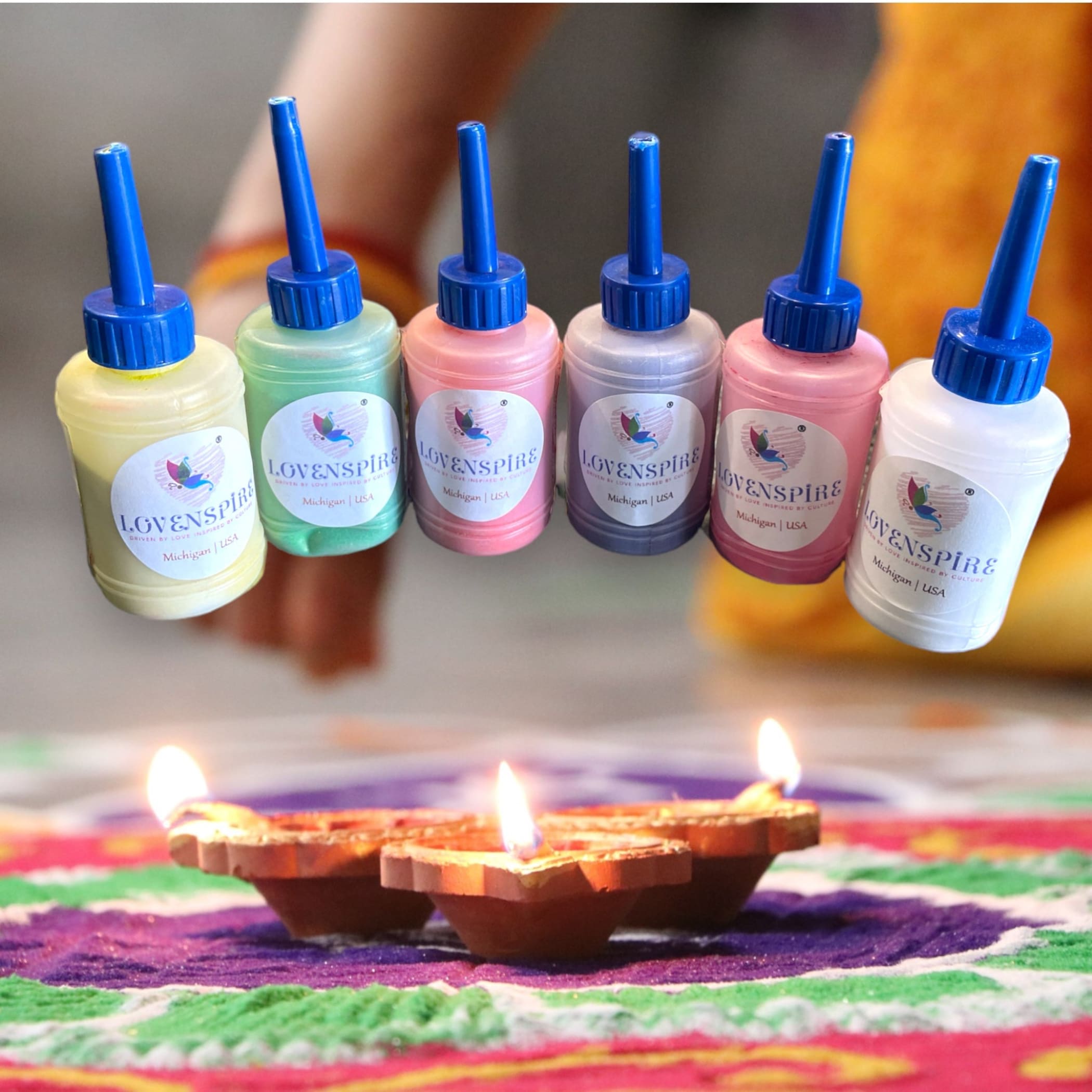 6 Color Rangoli Powder Kit Colors Decorations Making For