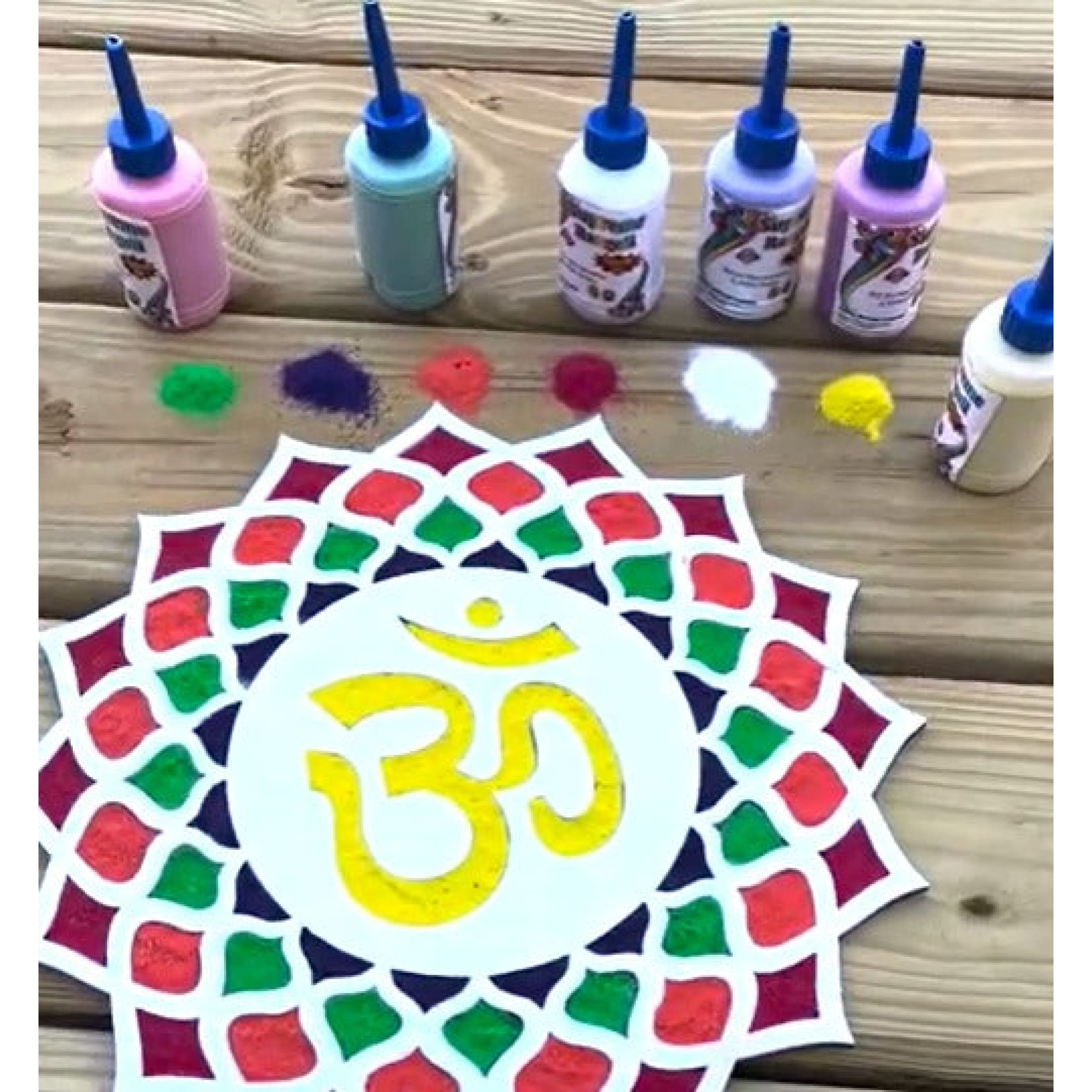 6 color rangoli powder kit colors decorations making