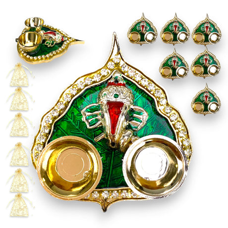 Pack of 6 pieces decorative ganesha haldi kumkum holder