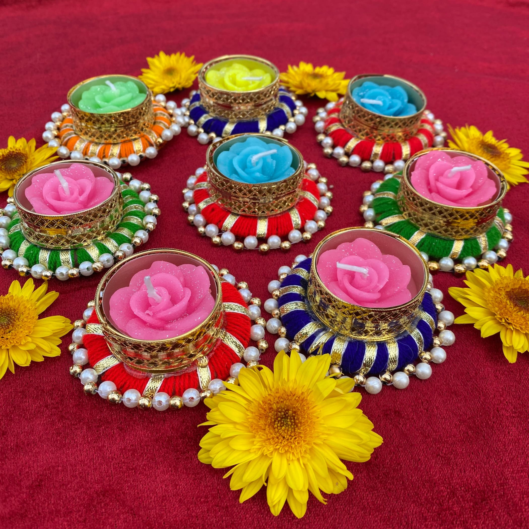 8 Ct Tealight Candle Holders Diwali Decorations Boho Decor