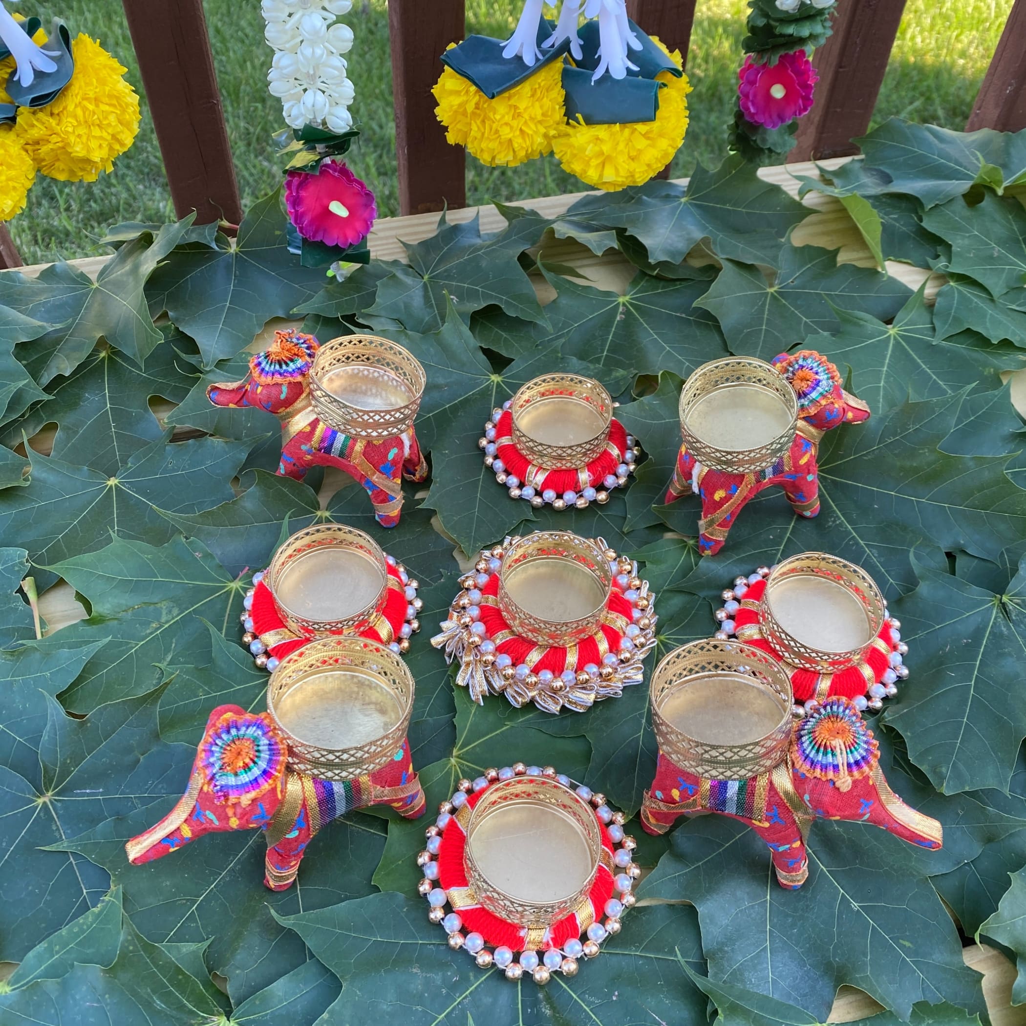 9 ct elephant rangoli set decoration indian diya diwali