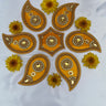 Acrylic flower rangoli set meenakari work decorative