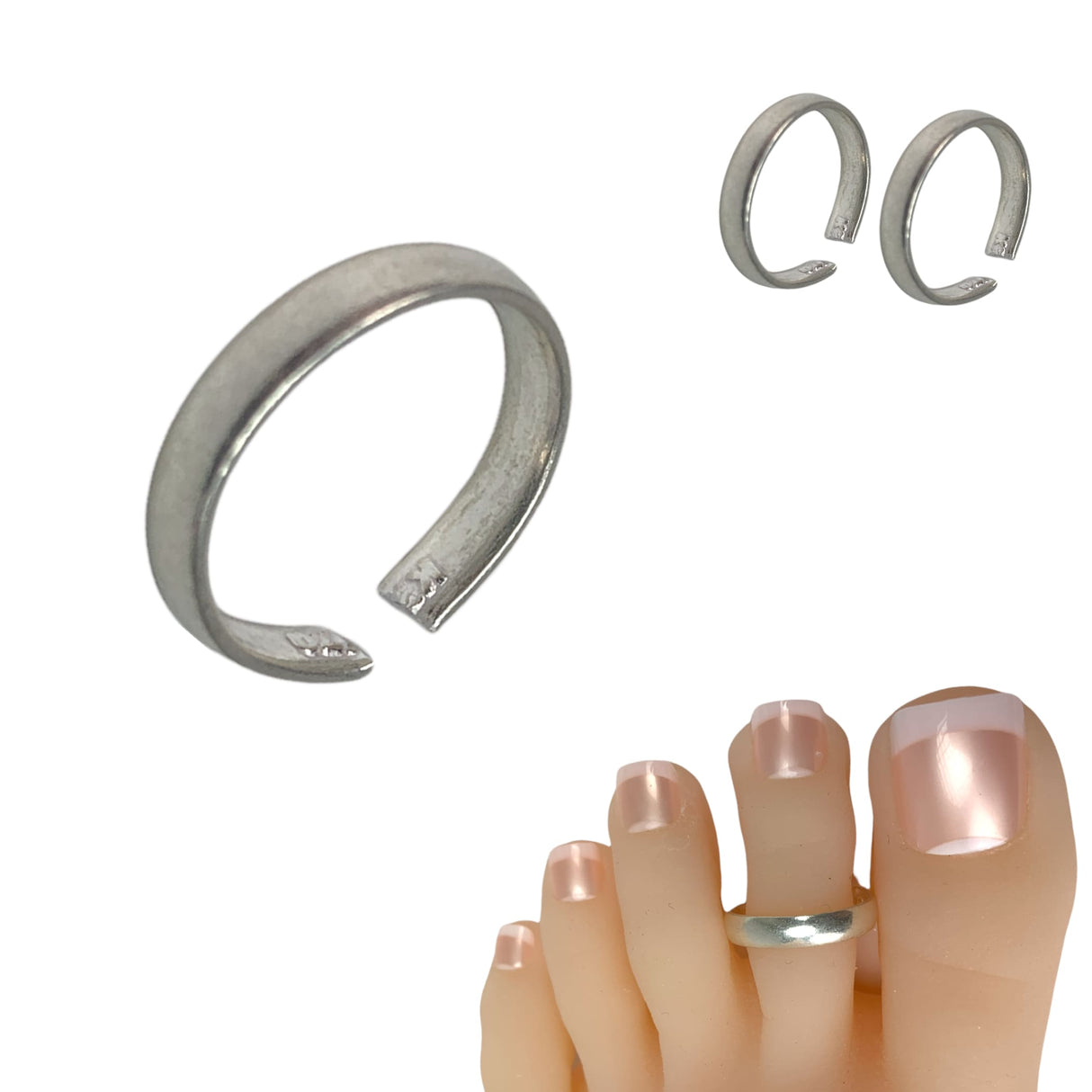 Adjustable solid indian bichua bichiya real silver toe