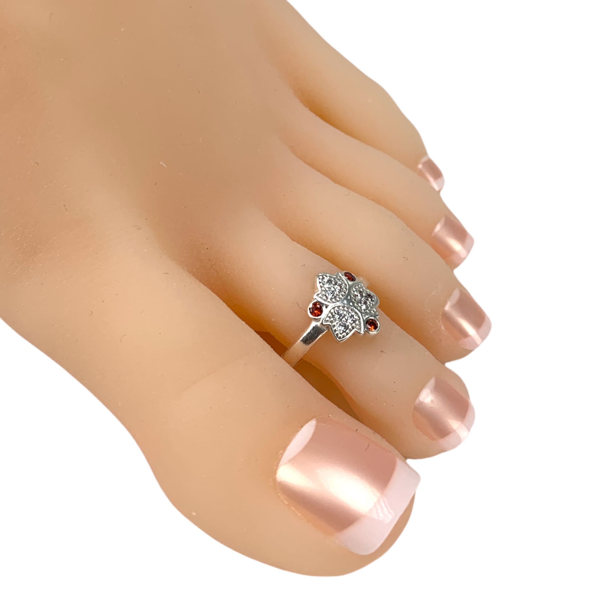 Adjustable star indian bichua bichiya real silver toe rings