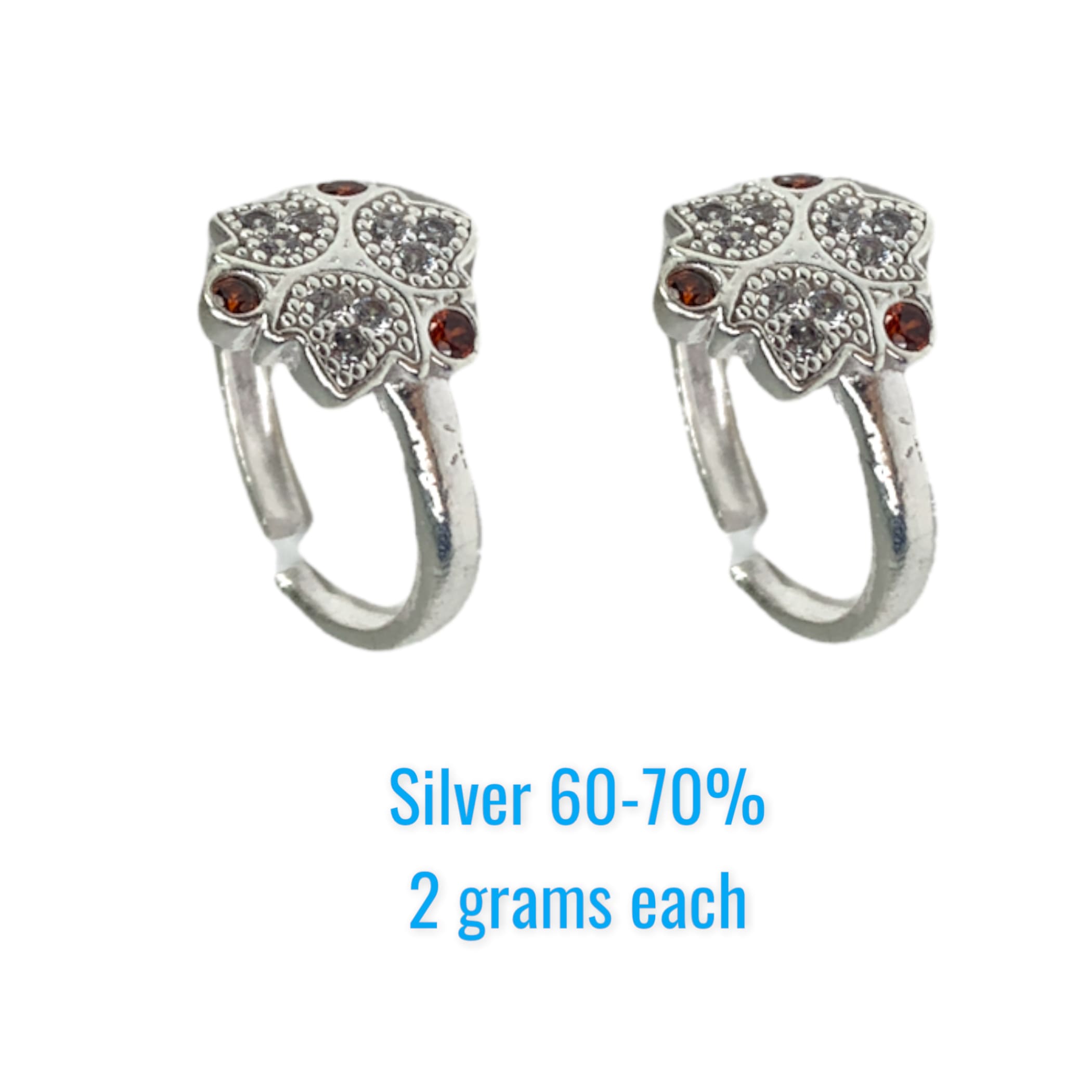 Adjustable star indian bichua bichiya real silver toe rings