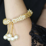 Antique adjustable bracelet with gold plating bangle