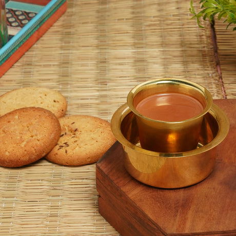 South indian brass coffee cup and dabara matte plain