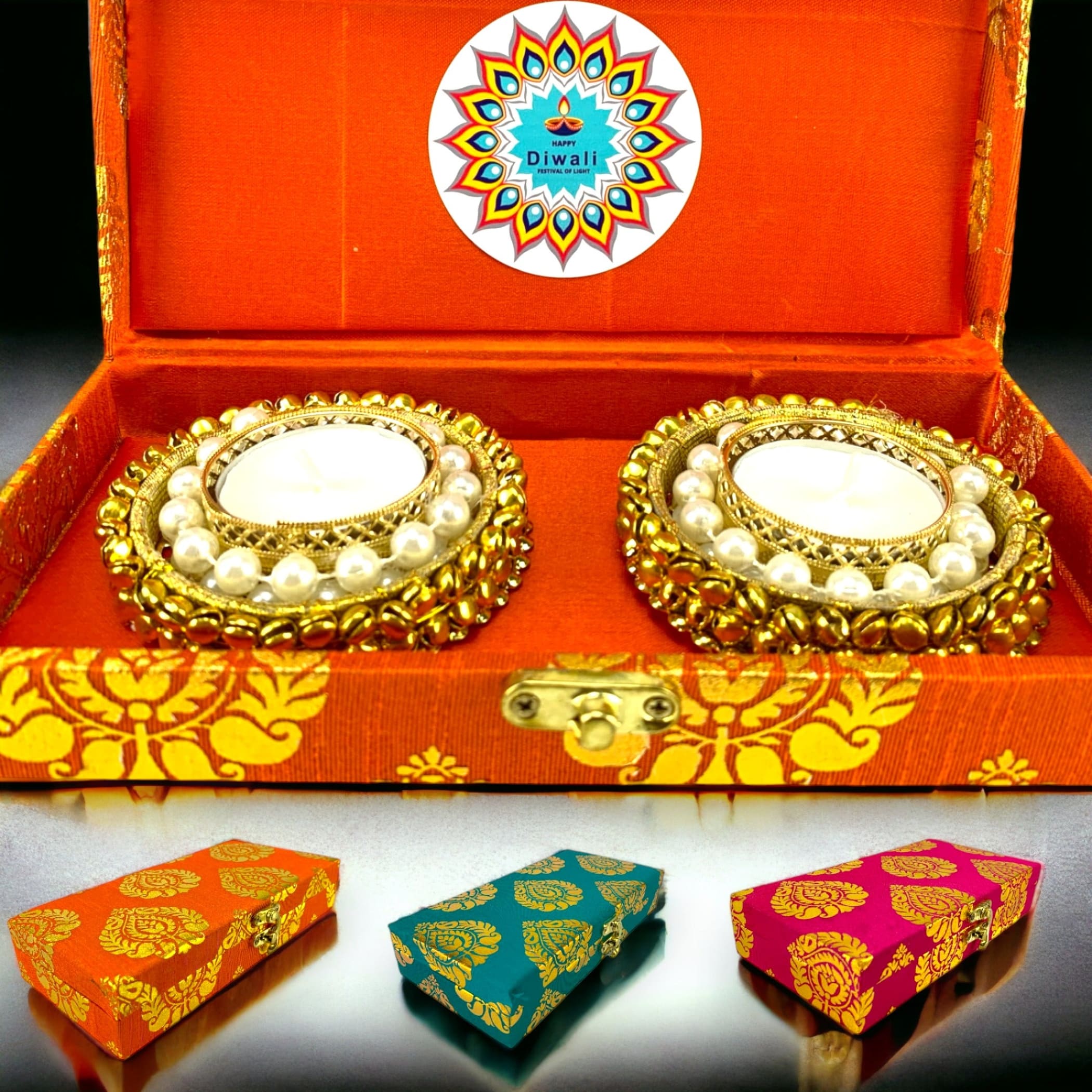 Candle Holder Personalize Diwali Gifts Boxes Navratri Gift