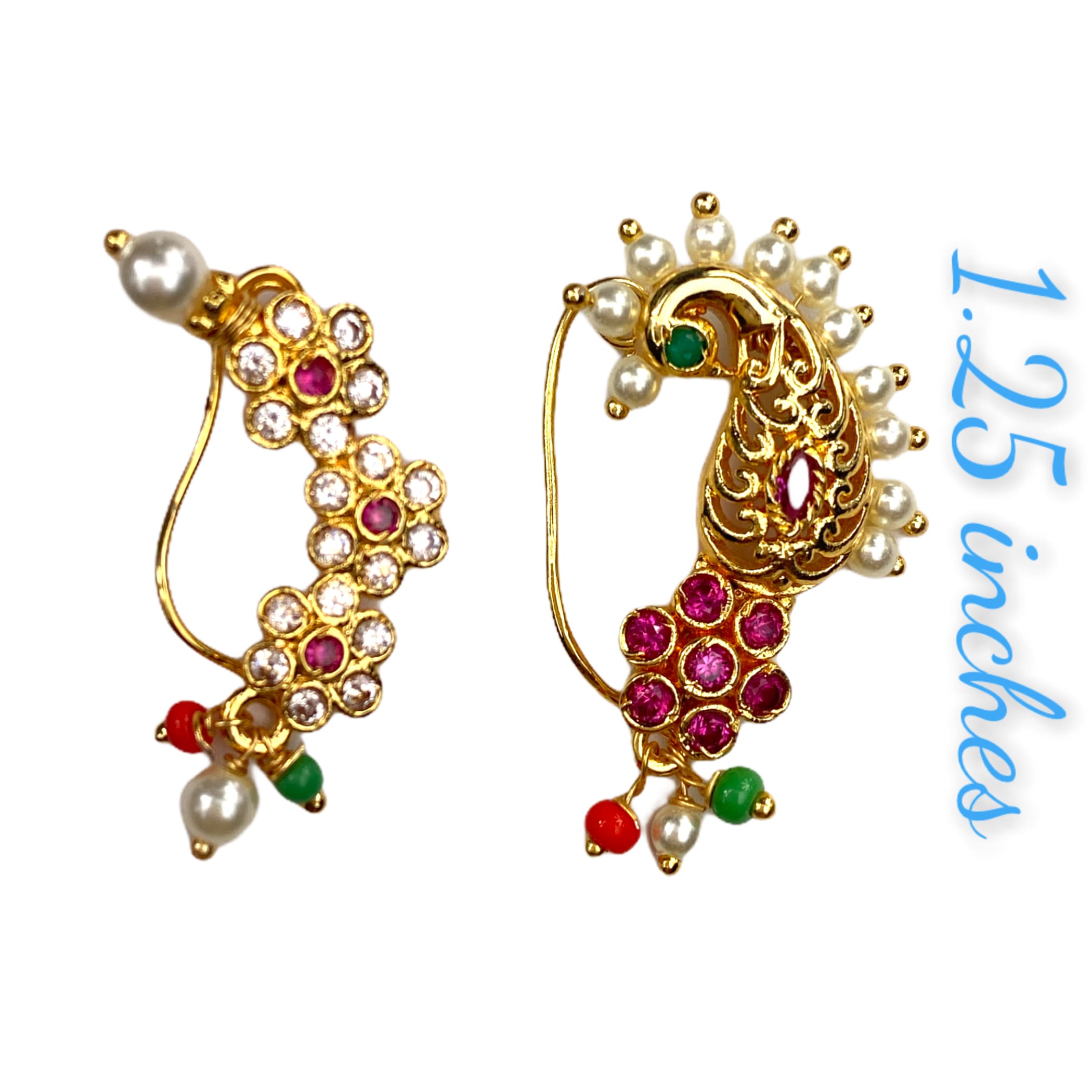 Clip On Antique Golden Pressing Nose Ring With Gold Plating