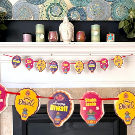Colorful happy diwali bunting toran decor decorations party