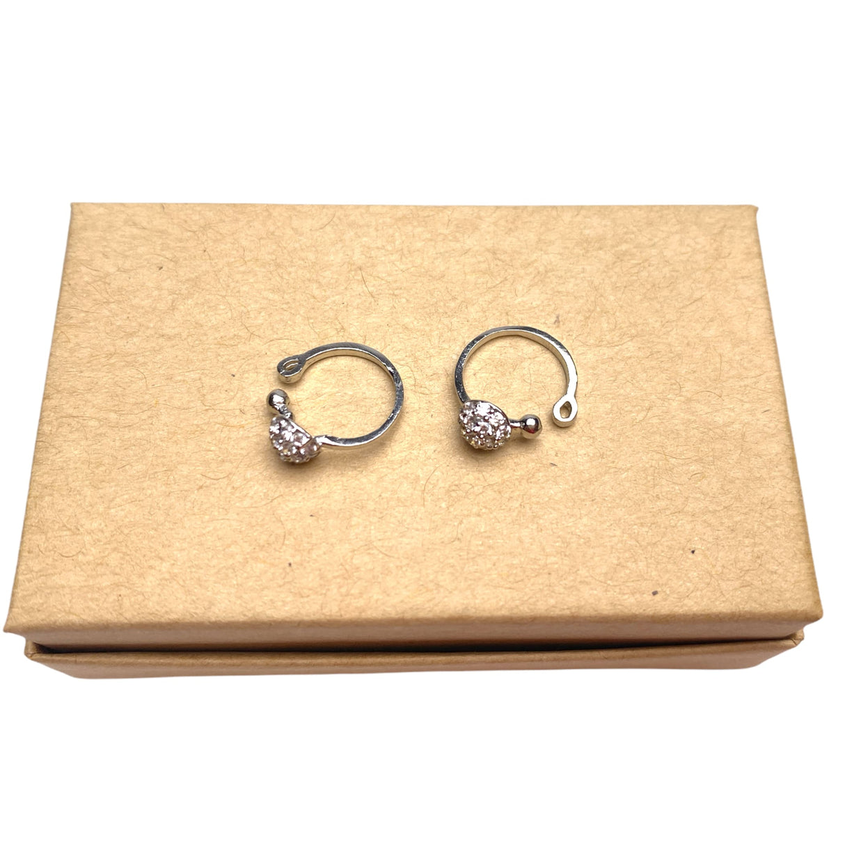Cz nose ring with rhodium plating nosepin jewelry for women