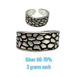Adjustable silver toe rings pair dainty indian bichiya real