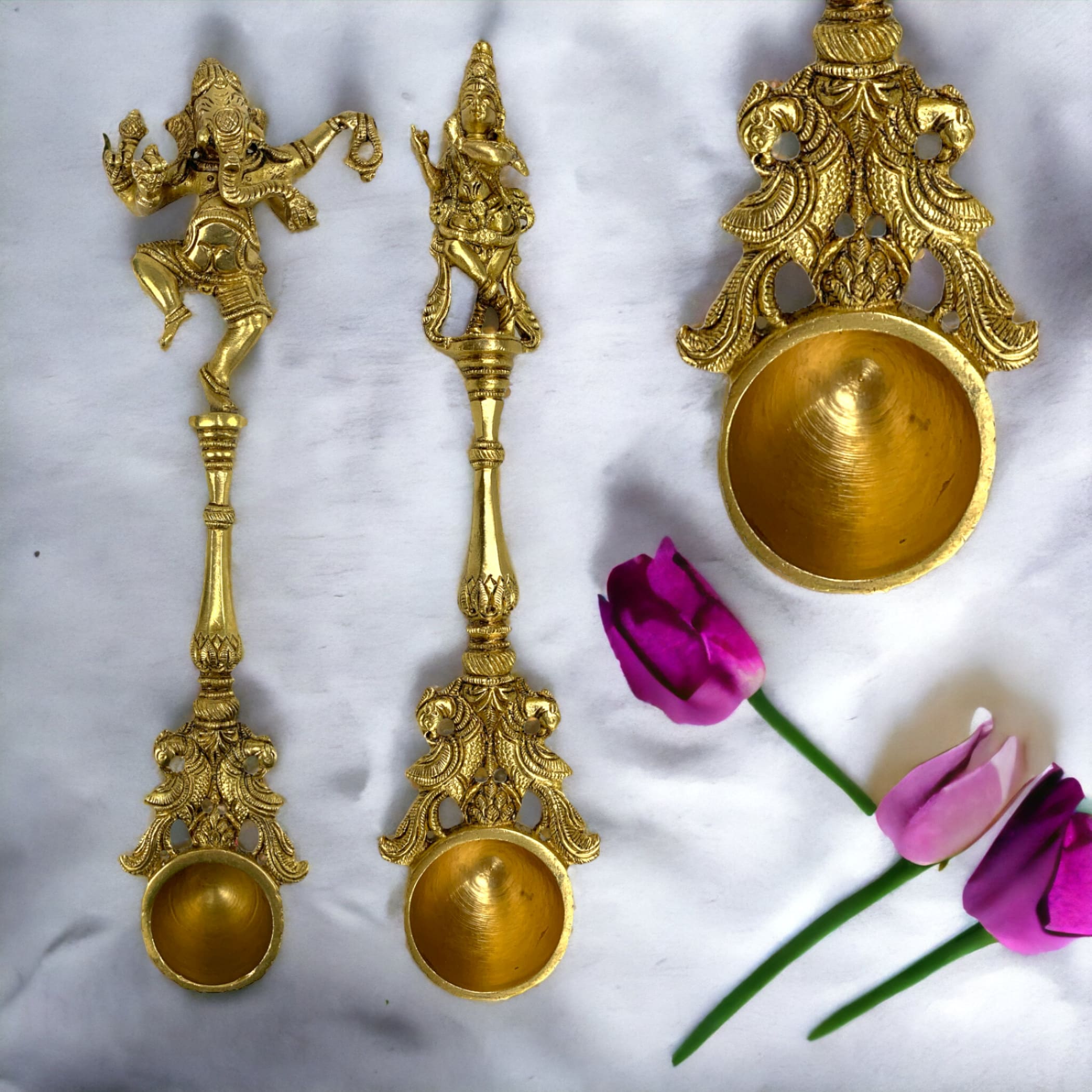 Decorative brass dancing ganesha / krishna spoon / wall