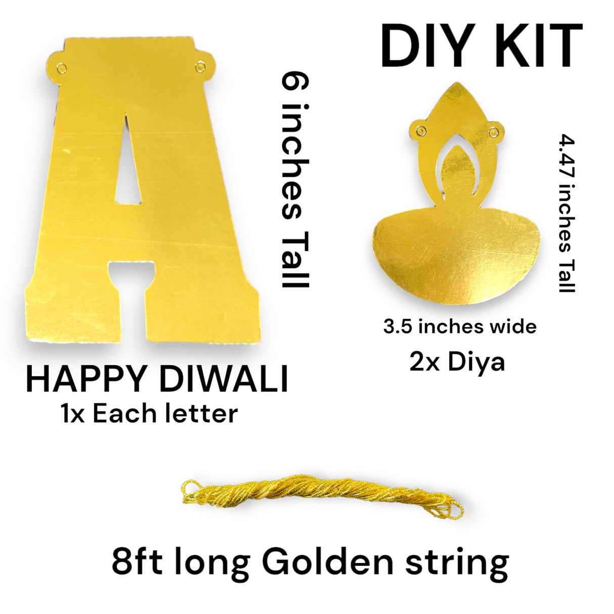Diy kit golden happy diwali banner decor decorations party