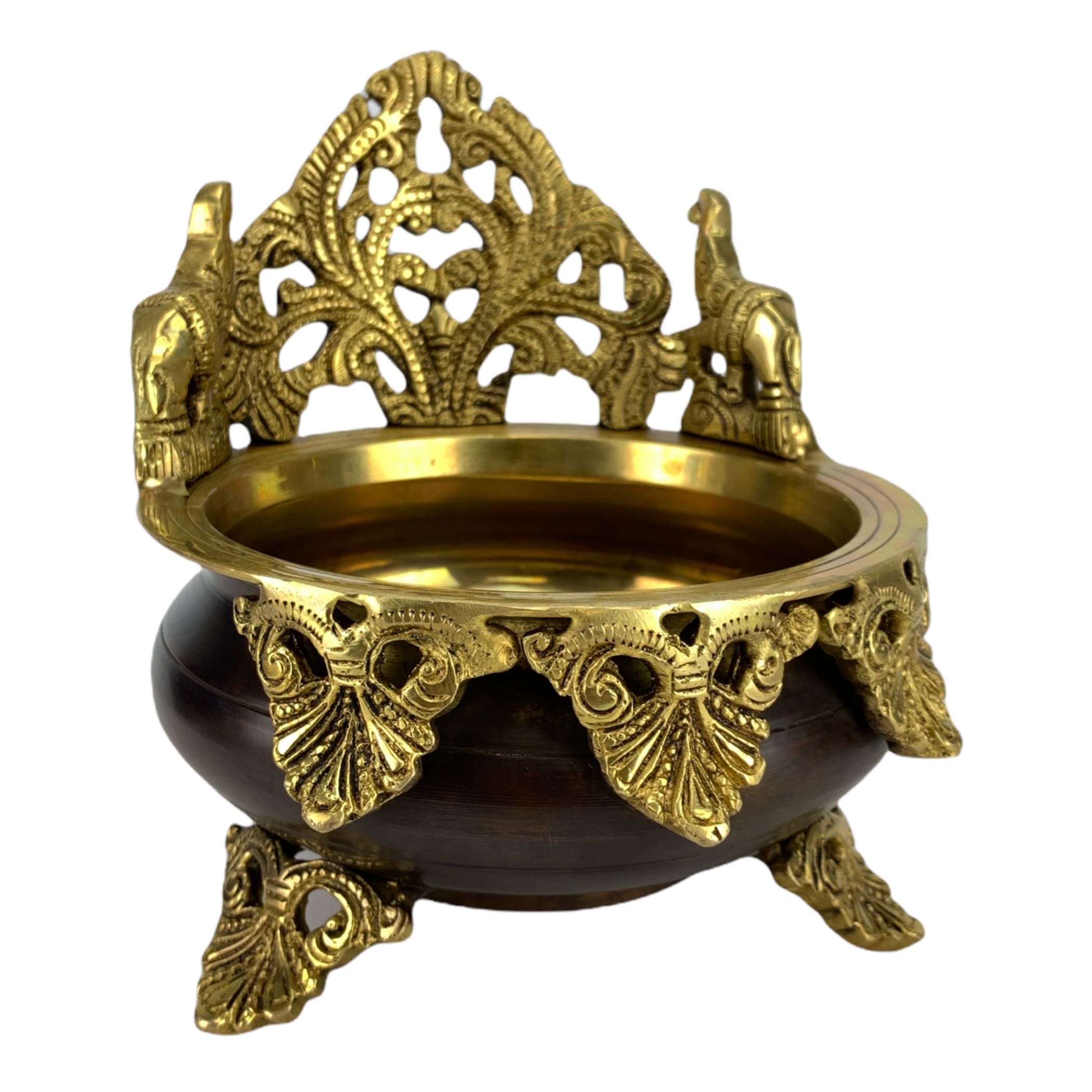Elephant brass urli bowl diwali decoration center table