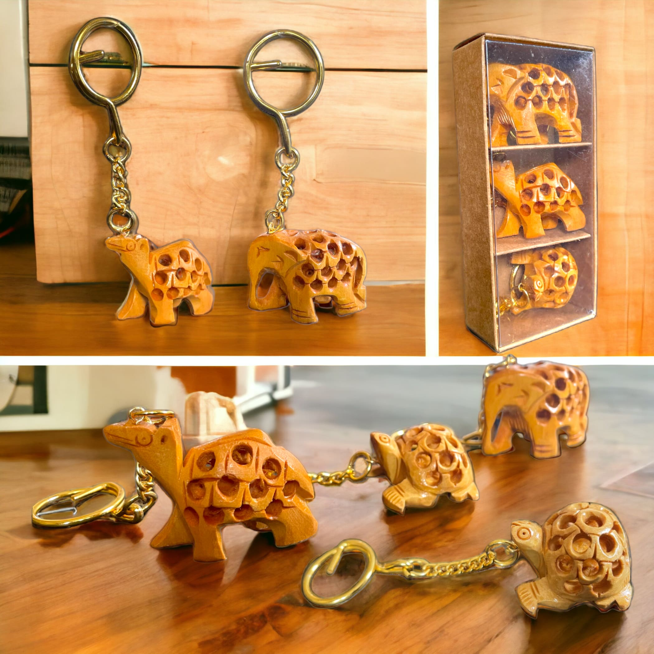 Elephant camel turtle indian traditional handmade keychain