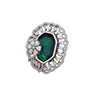 Fake american diamond cz stone ring for women - rhodium