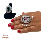 Fake american diamond cz stone ring for women - rhodium