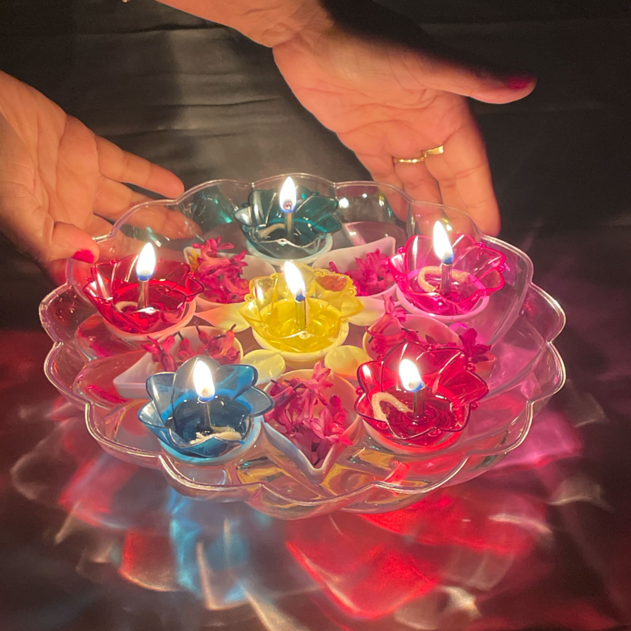 Floating rangoli diya set diwali decor decoration gift