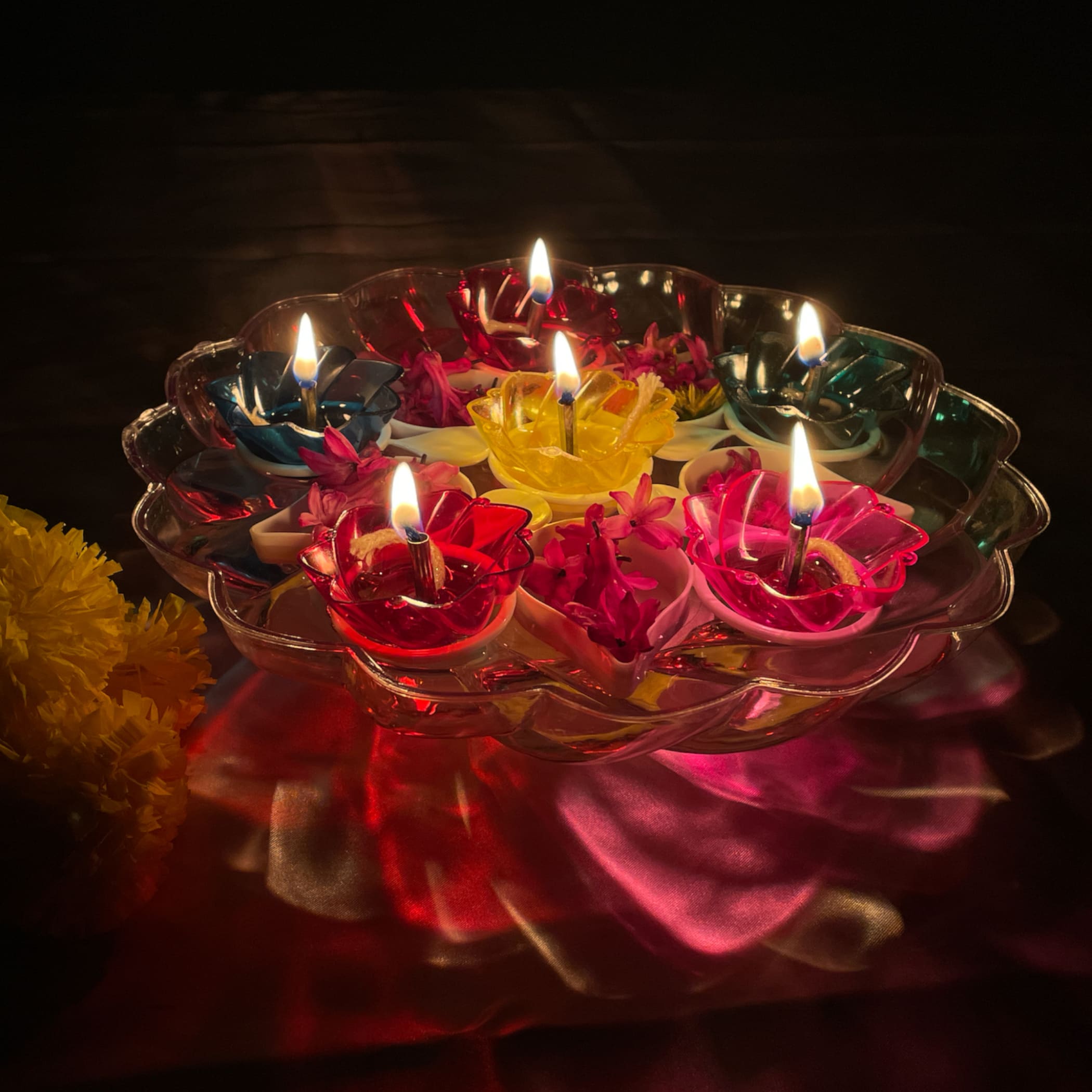 Floating Rangoli Diya Set Diwali Decor Decoration Gift