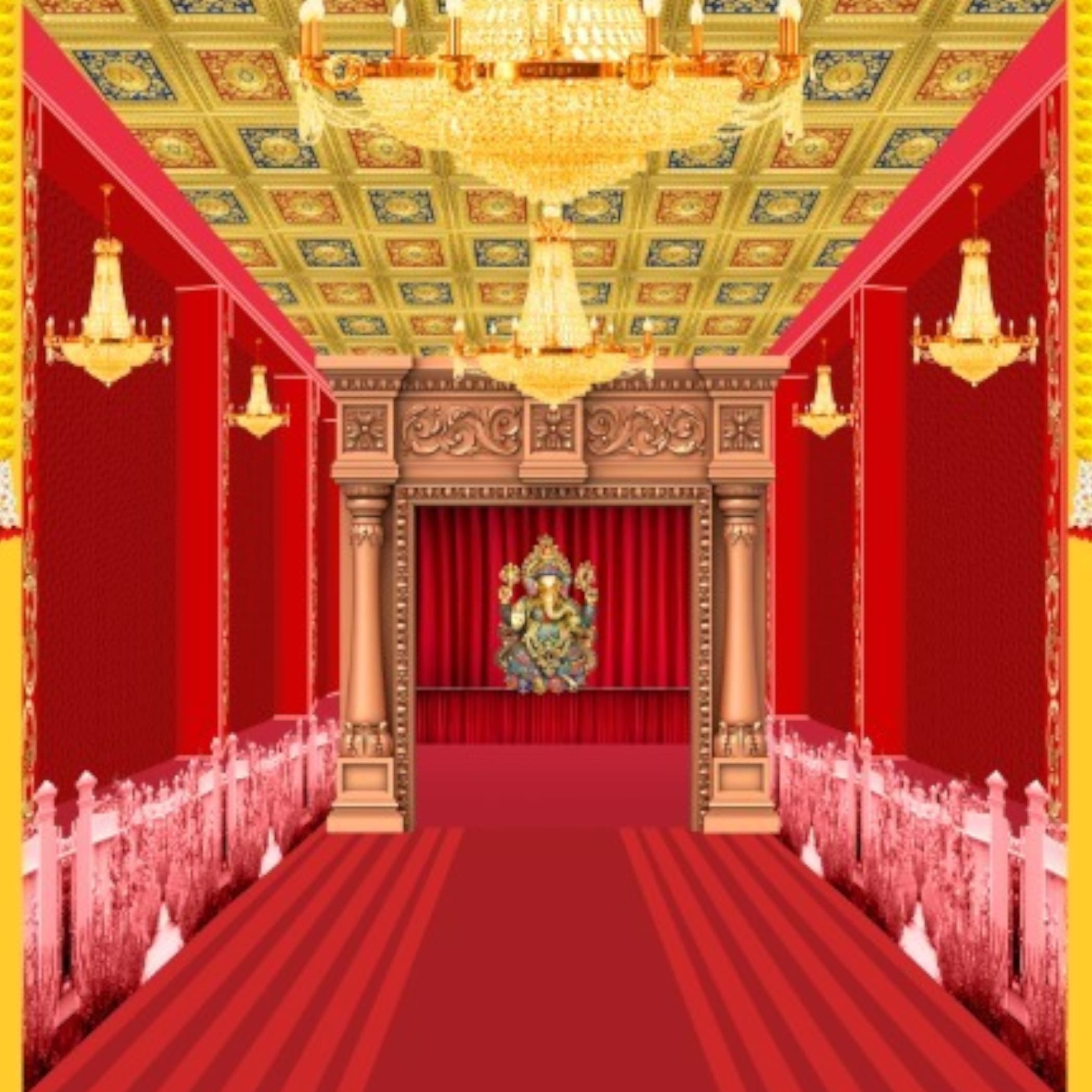 Ganesh backdrop indian wedding pooja banner cloth
